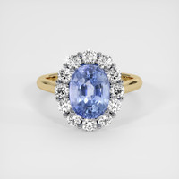 2.61 Ct. Blue Sapphire Ring, 14K White & Yellow 1