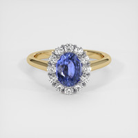 2.02 Ct. Blue Sapphire Ring, 14K White & Yellow 1