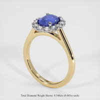 2.02 Ct. Blue Sapphire Ring, 14K White & Yellow 2