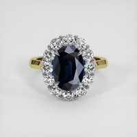3.83 Ct. Blue Sapphire Ring, 14K White & Yellow 1