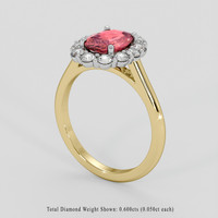 1.51 Ct. Padparadscha Sapphire Ring, 14K White & Yellow 2