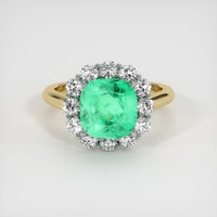 2.28 Ct. Emerald Ring, 18K White & Yellow 1