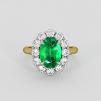 2.08 Ct. Emerald Ring, 18K White & Yellow 1