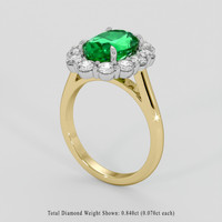 2.08 Ct. Emerald Ring, 18K White & Yellow 2