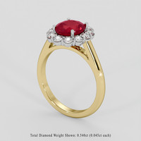 2.31 Ct. Ruby Ring, 18K White & Yellow 2