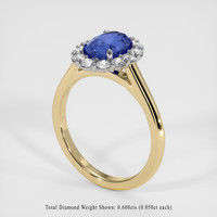 2.01 Ct. Sapphire Ring, 18K White & Yellow 2
