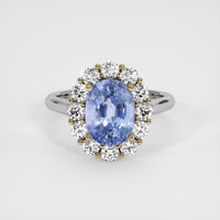 2.61 Ct. Blue Sapphire Ring, 18K White & Yellow 1