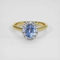 1.39 Ct. Blue Sapphire Ring, 18K White & Yellow 1