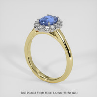 1.39 Ct. Blue Sapphire Ring, 18K White & Yellow 2