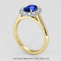 1.34 Ct. Blue Sapphire Ring, 18K White & Yellow 2