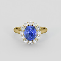 2.64 Ct. Blue Sapphire Ring, 10K Yellow Gold 1