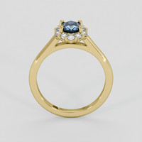0.62 Ct. Greenish Blue Sapphire Ring, 10K Yellow Gold 3