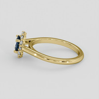 0.62 Ct. Greenish Blue Sapphire Ring, 10K Yellow Gold 4
