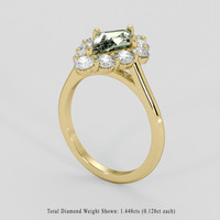 1.32 Ct. Yellowish Green Sapphire Ring, 10K Yellow Gold 2