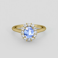 1.31 Ct. Blue Sapphire Ring, 10K Yellow Gold 1
