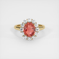 2.50 Ct. Padparadscha Sapphire Ring, 14K Yellow Gold 1