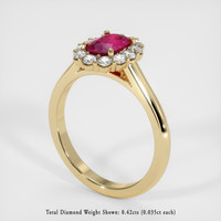 0.85 Ct. Ruby Ring, 14K Yellow Gold 2