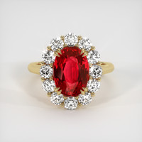 4.09 Ct. Ruby Ring, 14K Yellow Gold 1