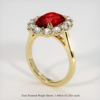 4.09 Ct. Ruby Ring, 14K Yellow Gold 2
