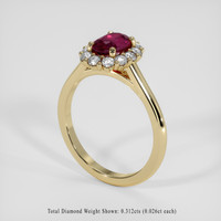 0.89 Ct. Ruby Ring, 14K Yellow Gold 2