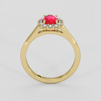 1.05 Ct. Pinkish Red Ruby Ring, 14K Yellow Gold 3