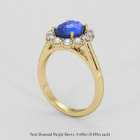 2.64 Ct. Blue Sapphire Ring, 14K Yellow Gold 2