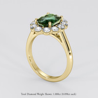 3.51 Ct. Bluish Green Sapphire Ring, 14K Yellow Gold 2