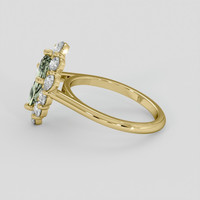 1.32 Ct. Yellowish Green Sapphire Ring, 14K Yellow Gold 4