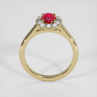 0.94 Ct. Pinkish Red Ruby Ring, 14K Yellow Gold 3