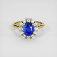 1.92 Ct. Blue Sapphire Ring, 18K Yellow Gold 1
