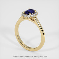 0.79 Ct. Purplish Blue Sapphire Ring, 18K Yellow Gold 2