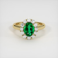 1.16 Ct. Emerald Ring, 18K Yellow Gold 1