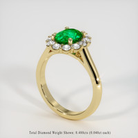 1.16 Ct. Emerald Ring, 18K Yellow Gold 2