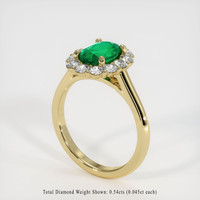 1.21 Ct. Emerald Ring, 18K Yellow Gold 2