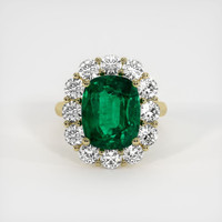 6.51 Ct. Emerald Ring, 18K Yellow Gold 1