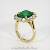 6.51 Ct. Emerald Ring, 18K Yellow Gold 2