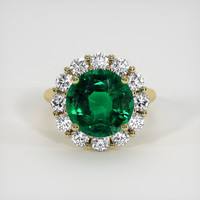 3.94 Ct. Emerald Ring, 18K Yellow Gold 1