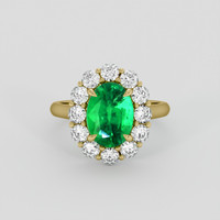 2.08 Ct. Emerald Ring, 18K Yellow Gold 1