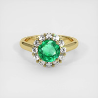 1.43 Ct. Emerald Ring, 18K Yellow Gold 1