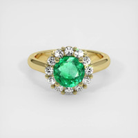 1.43 Ct. Emerald Ring, 18K Yellow Gold 1