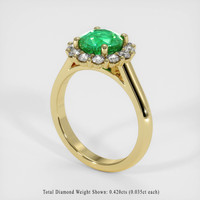 1.43 Ct. Emerald Ring, 18K Yellow Gold 2