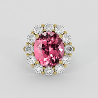 4.56 Ct. Pink Tourmaline Ring, 18K Yellow Gold 1