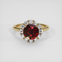 2.48 Ct. Red Garnet Ring, 18K Yellow Gold 1