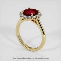 2.48 Ct. Red Garnet Ring, 18K Yellow Gold 2
