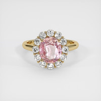 3.37 Ct. Padparadscha Sapphire Ring, 18K Yellow Gold 1