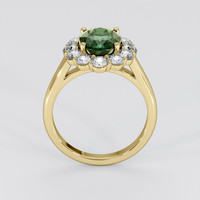 3.51 Ct. Bluish Green Sapphire Ring, 18K Yellow Gold 3