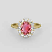 1.51 Ct. Padparadscha Sapphire Ring, 18K Yellow Gold 1