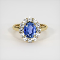 1.24 Ct. Blue Sapphire Ring, 18K Yellow Gold 1