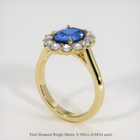 1.24 Ct. Blue Sapphire Ring, 18K Yellow Gold 2