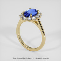 3.56 Ct. Blue Sapphire Ring, 18K Yellow Gold 2